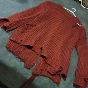 Dolls kill destroyed  oversized sweater